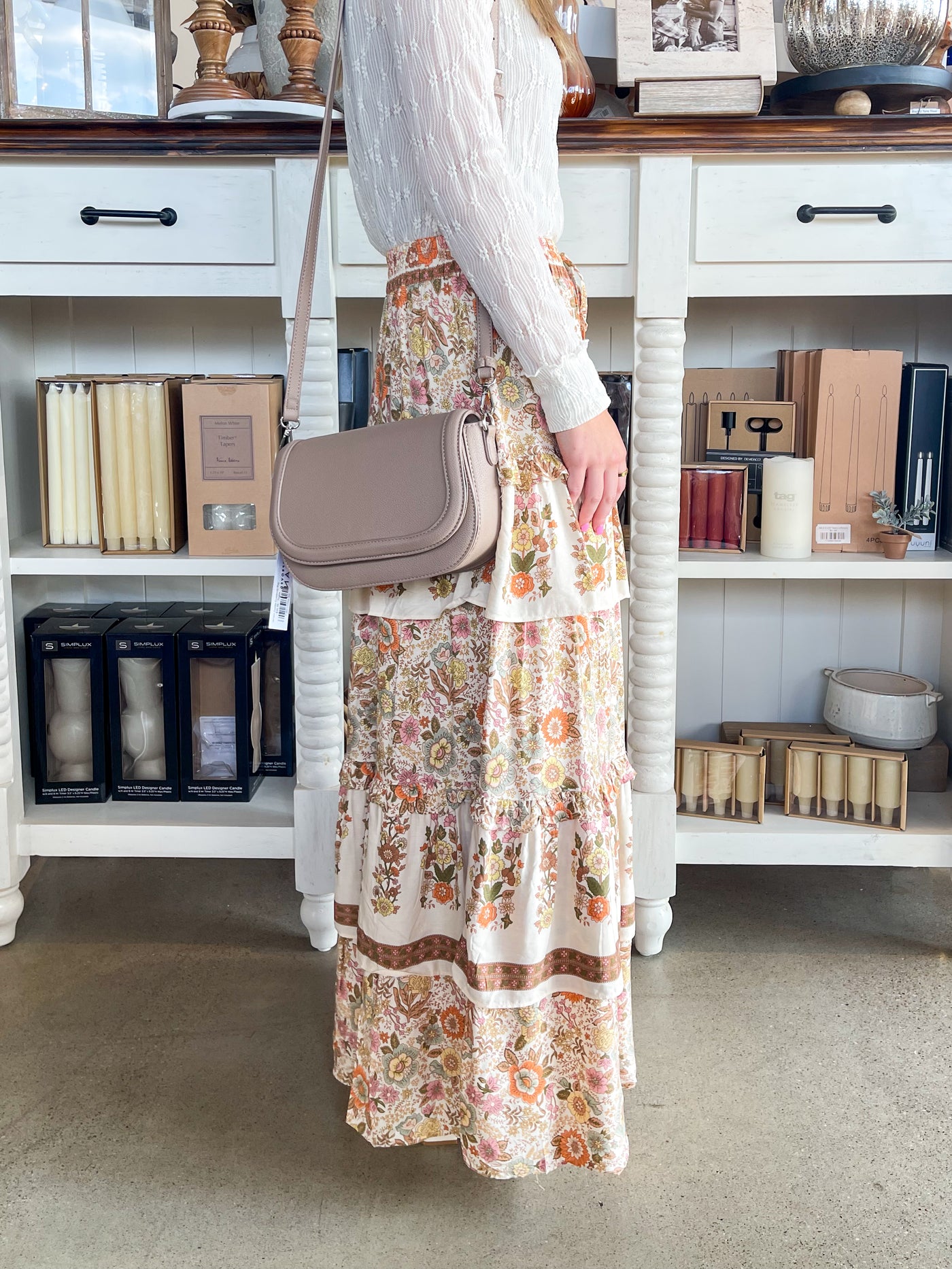 Cream Multi Tiered Jade Skirt