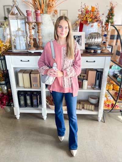 Dusty Mauve Gauze Joleane Top