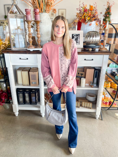 Dusty Mauve Gauze Joleane Top