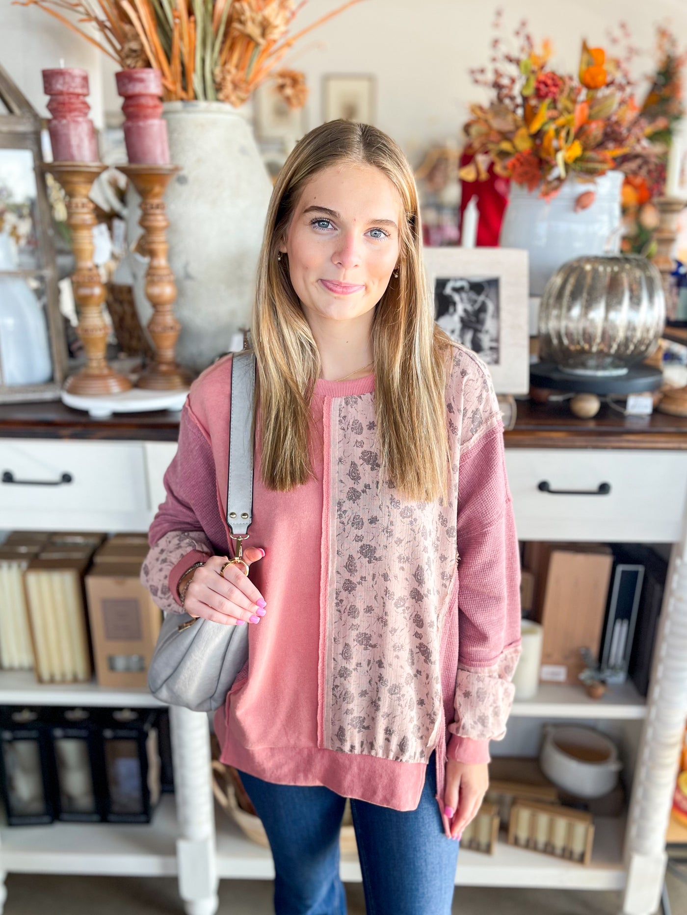 Dusty Mauve Gauze Joleane Top