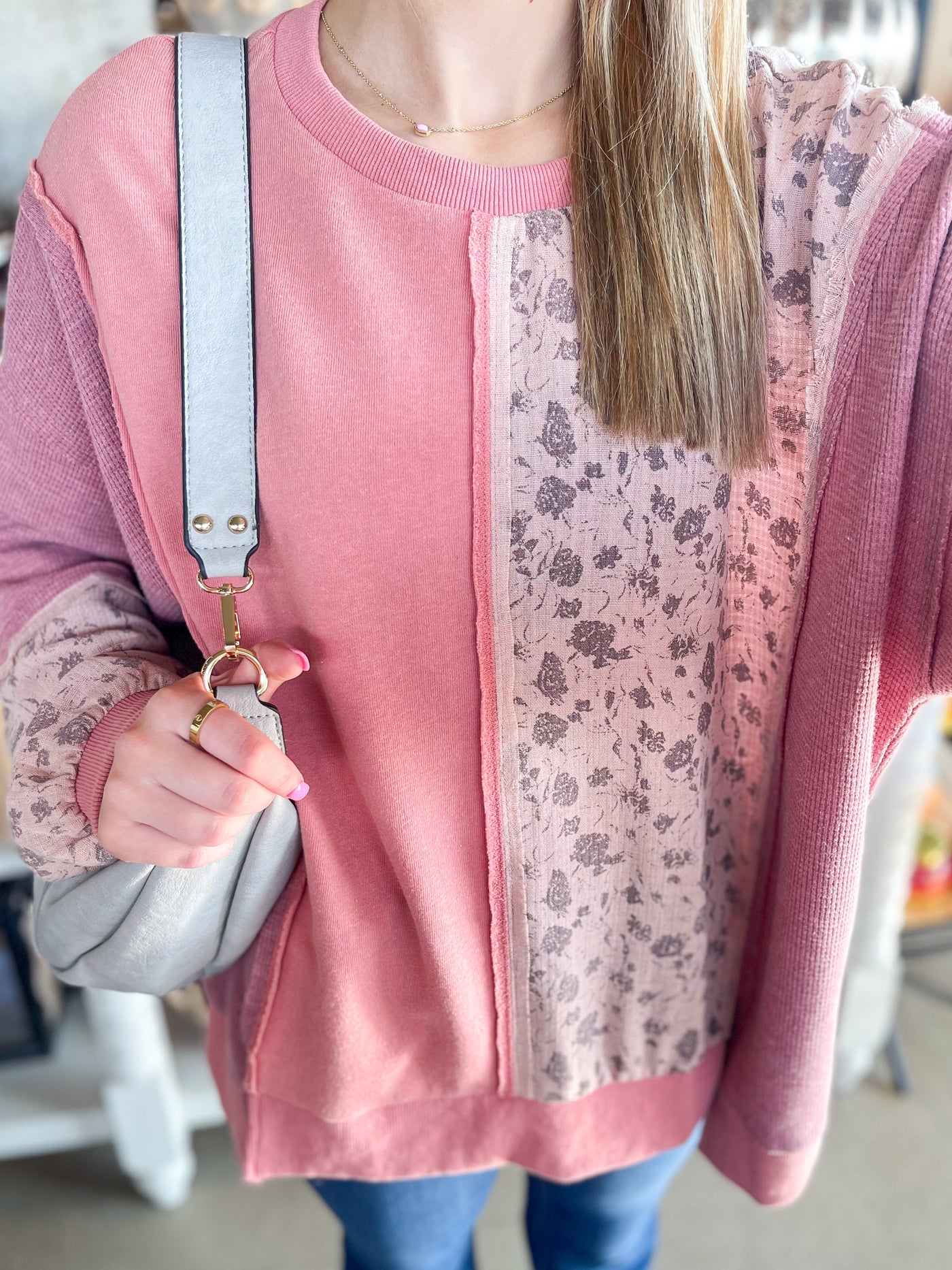 Dusty Mauve Gauze Joleane Top