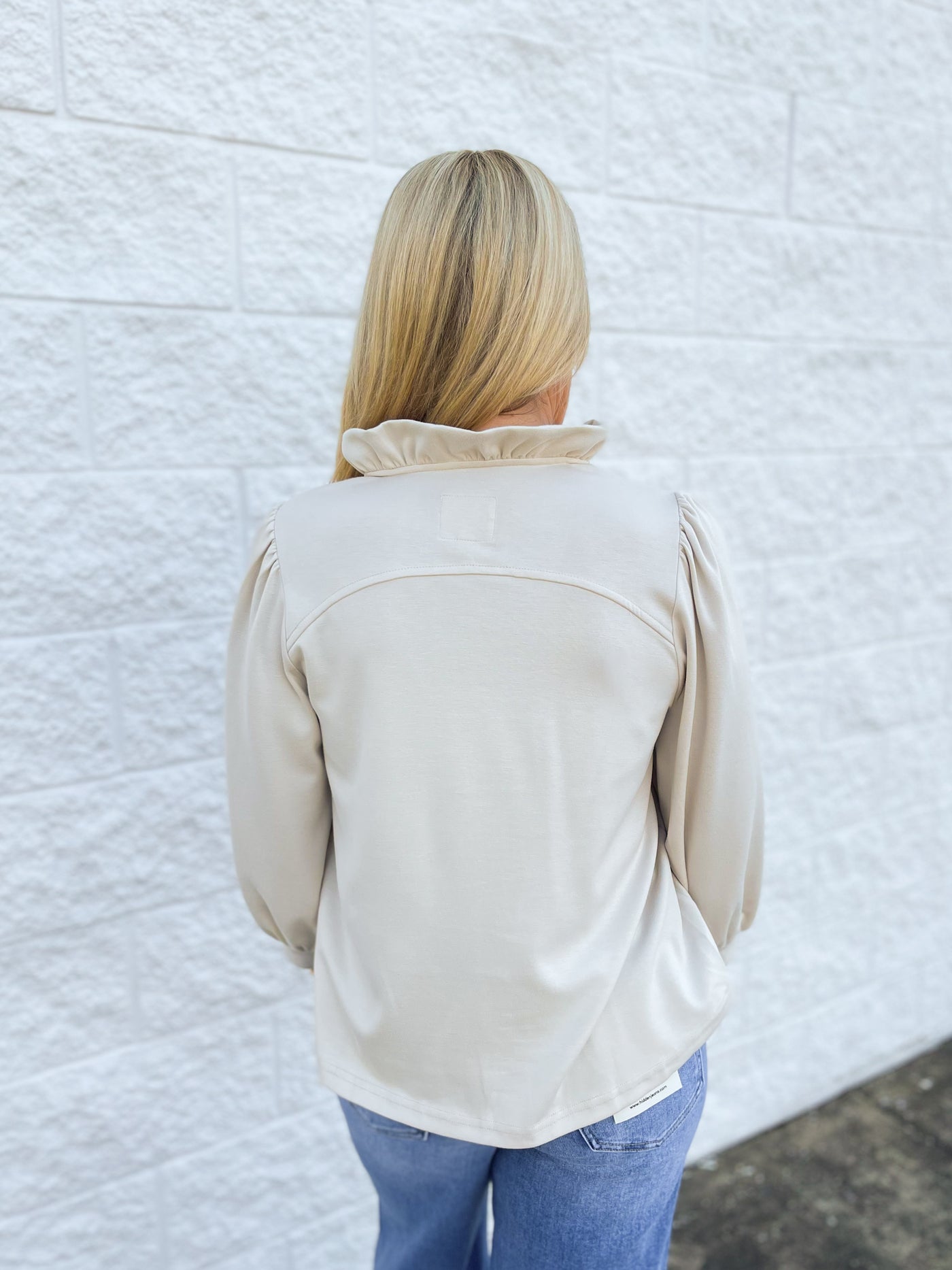 Umgee Ecru Luxeknit Puff Sleeve