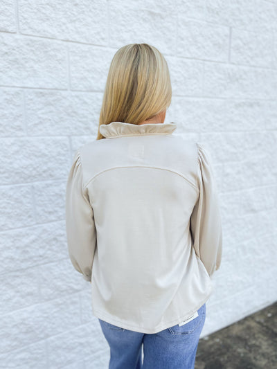 Umgee Ecru Luxeknit Puff Sleeve