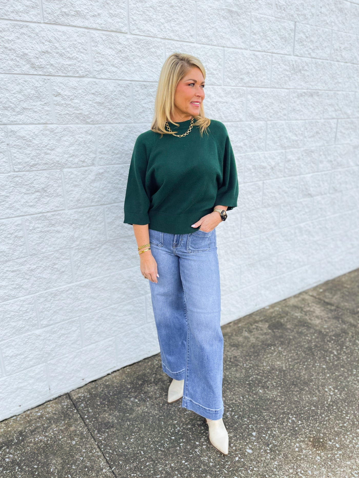 Jodifl Hunter Green Therese Sweater