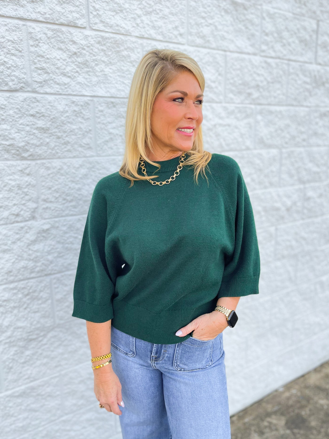 Jodifl Hunter Green Therese Sweater