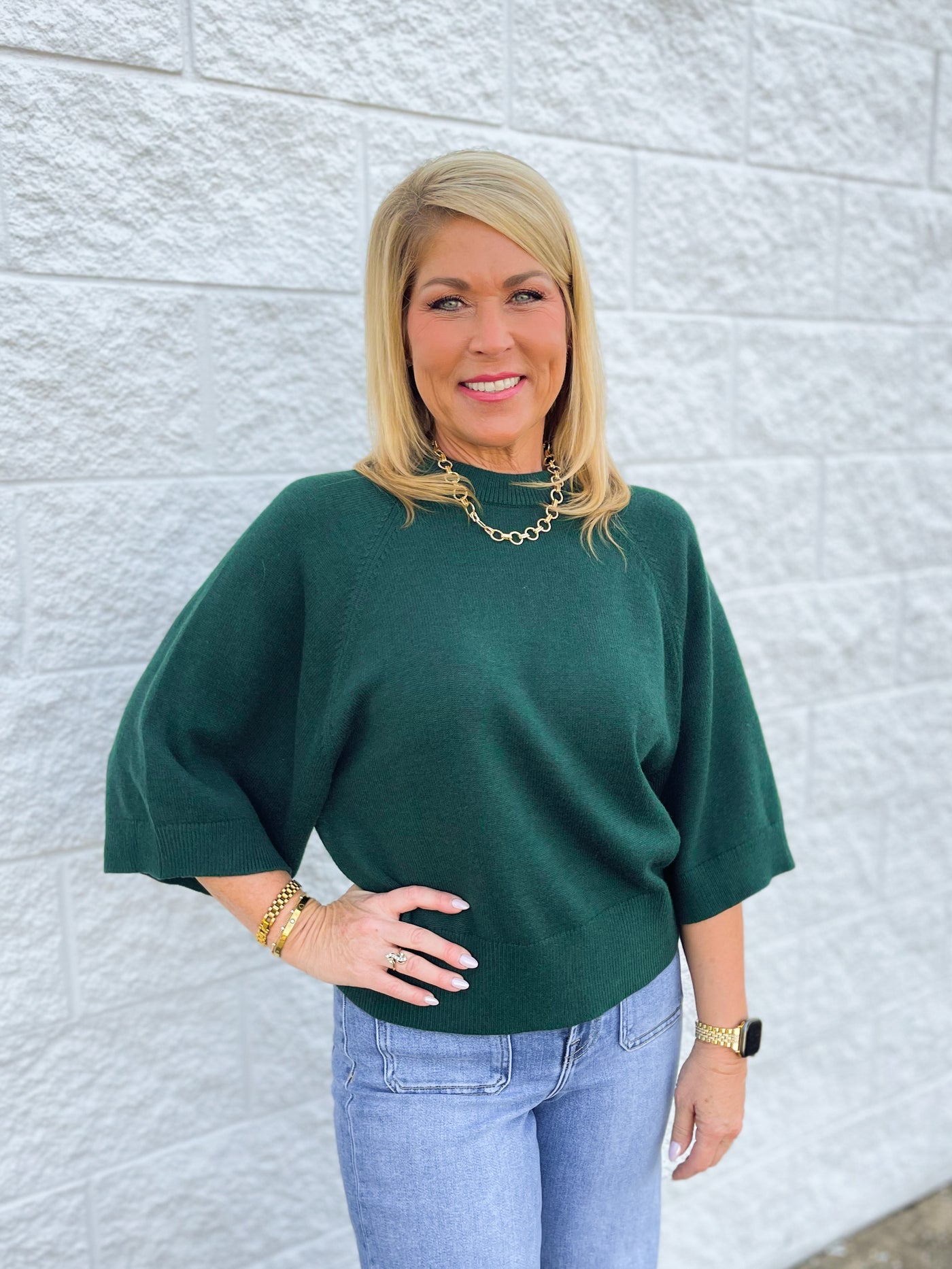 Jodifl Hunter Green Therese Sweater