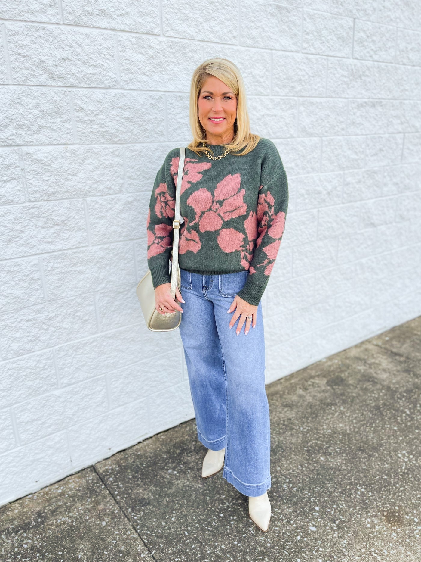 Umgee Green Anderson Sweater