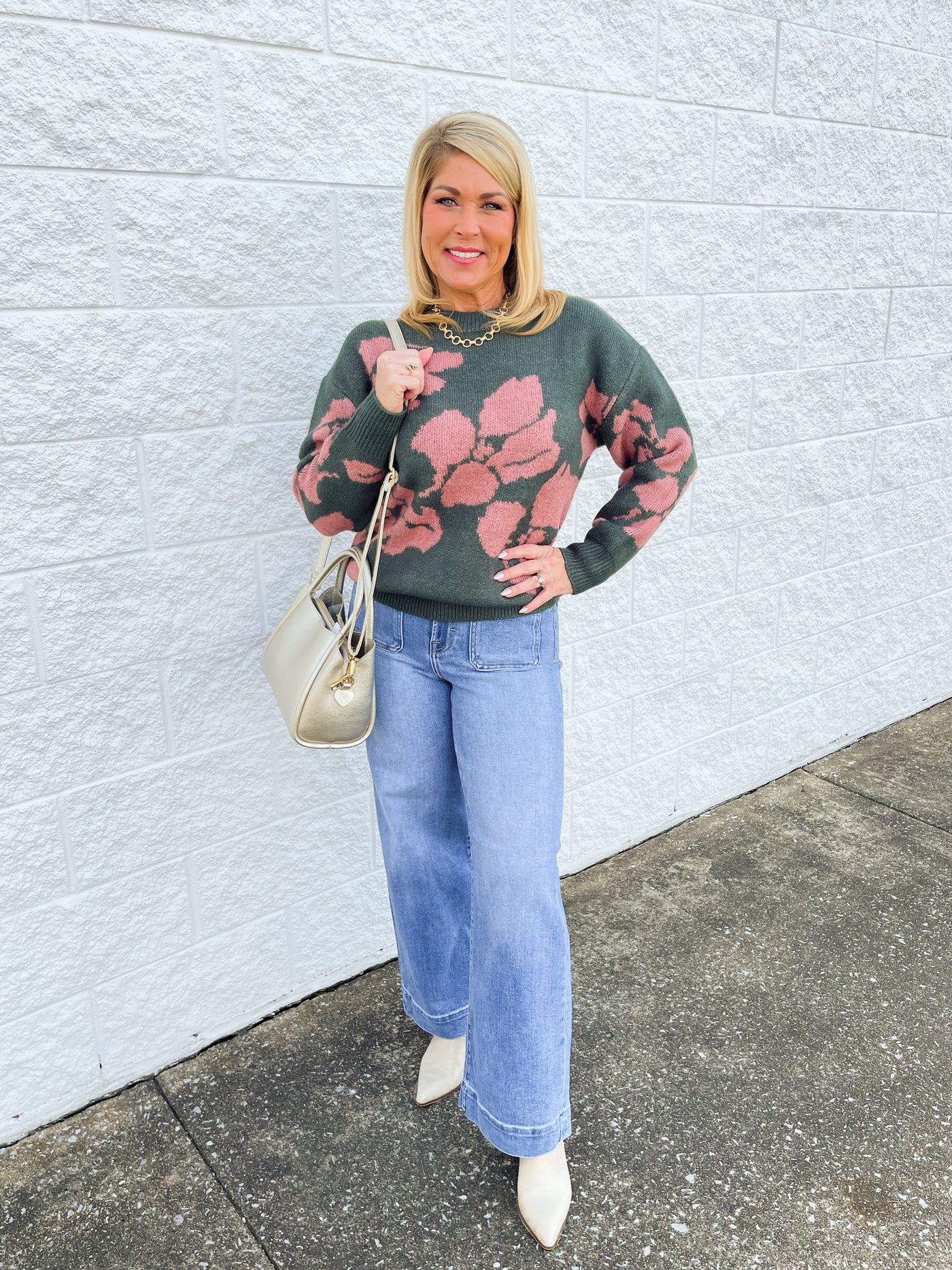 Umgee Green Anderson Sweater