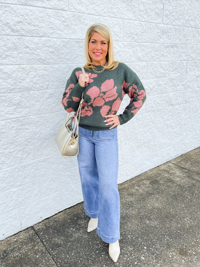 Umgee Green Anderson Sweater