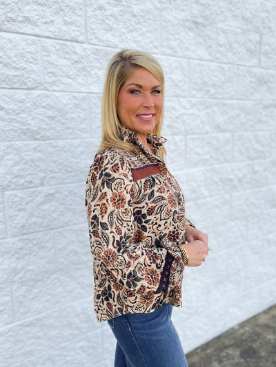 Fate Cream Brown Blouse