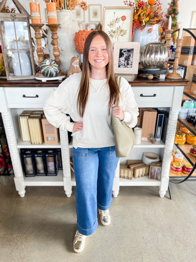 Ecru Thermal Knit Glenna Top