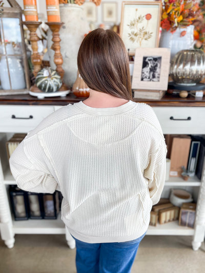 Ecru Thermal Knit Glenna Top