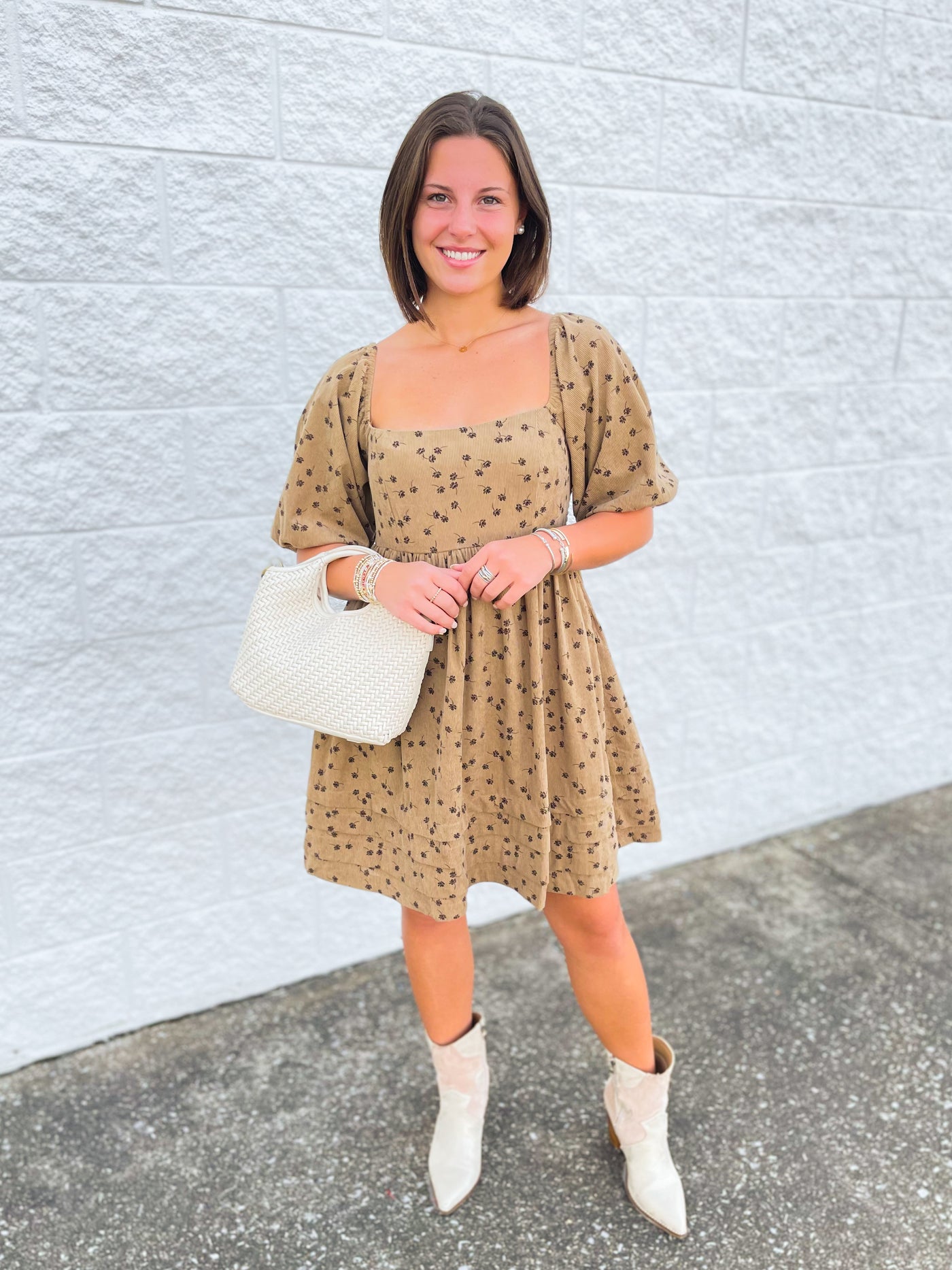 Floral Corduroy Janie Dress