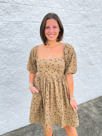 Floral Corduroy Janie Dress