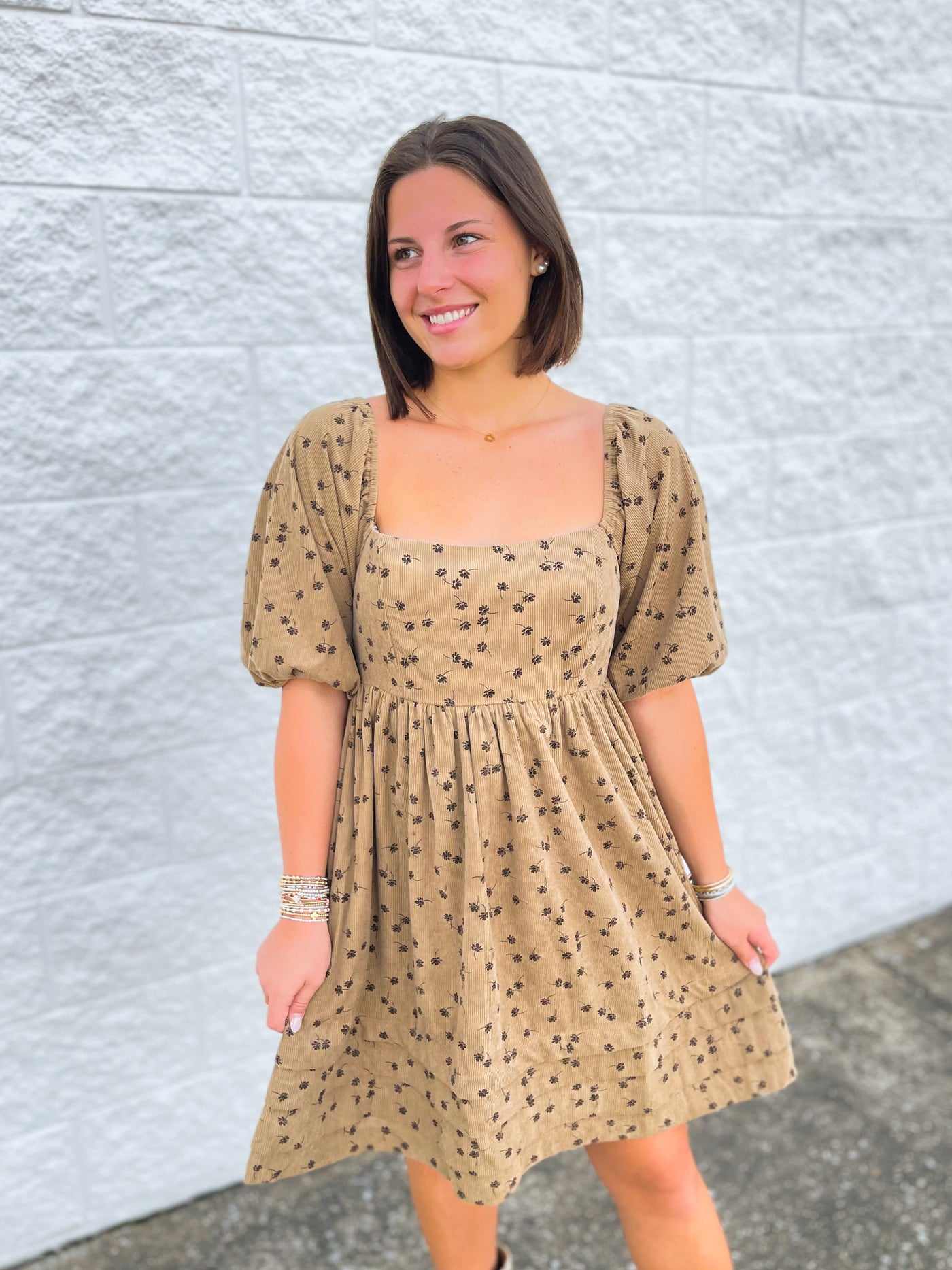 Floral Corduroy Janie Dress