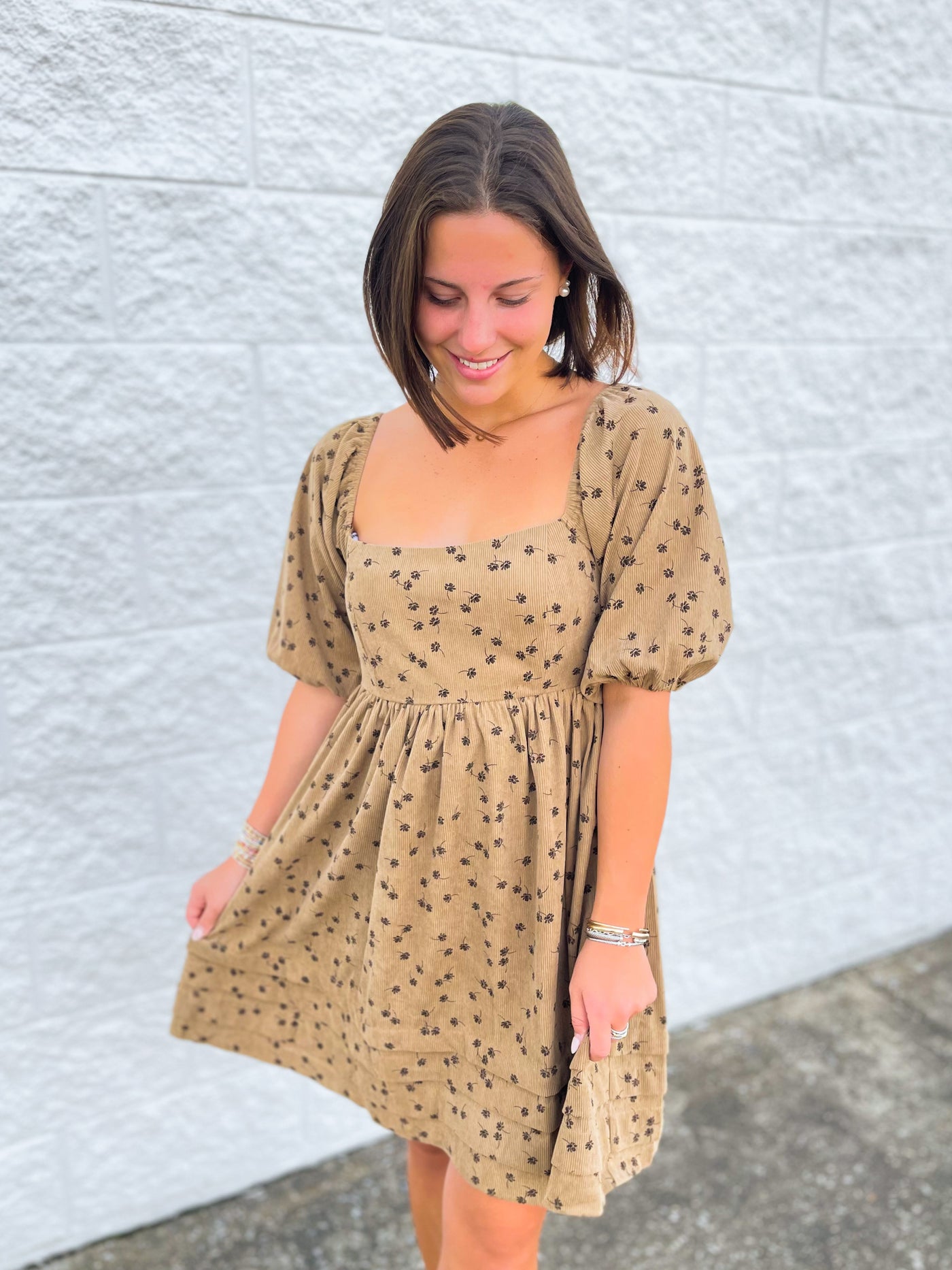 Floral Corduroy Janie Dress