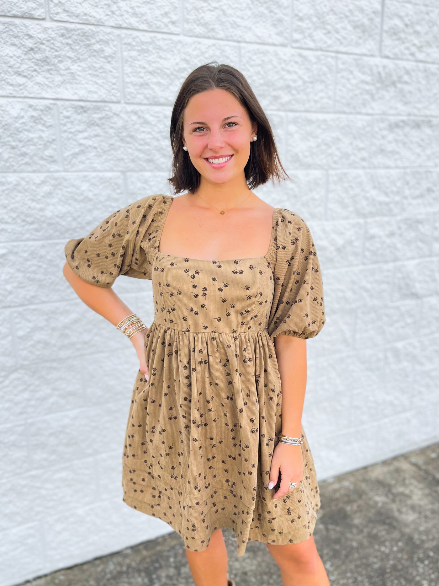 Floral Corduroy Janie Dress