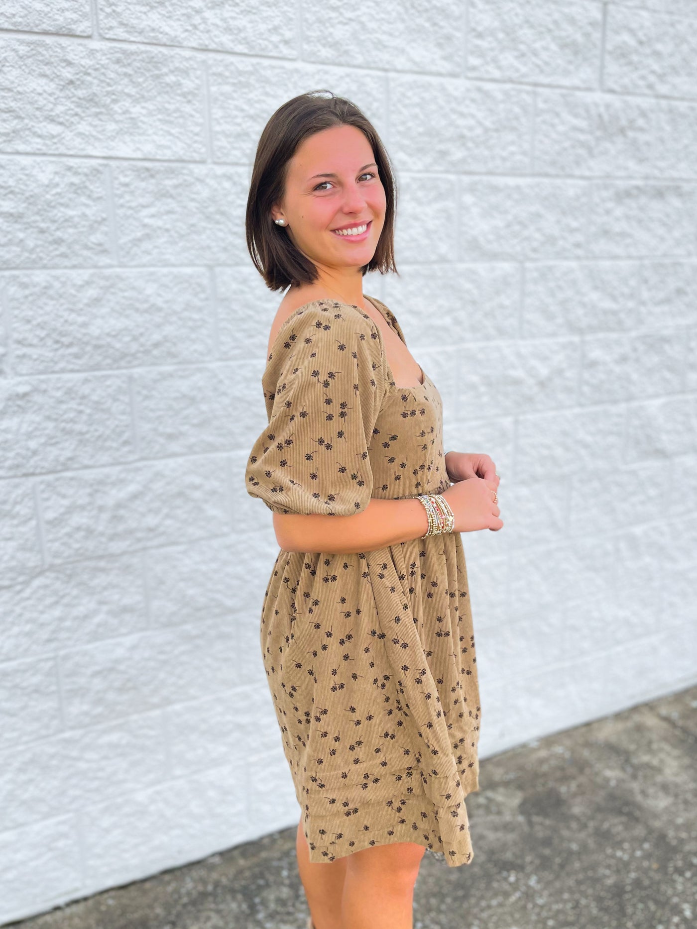 Floral Corduroy Janie Dress