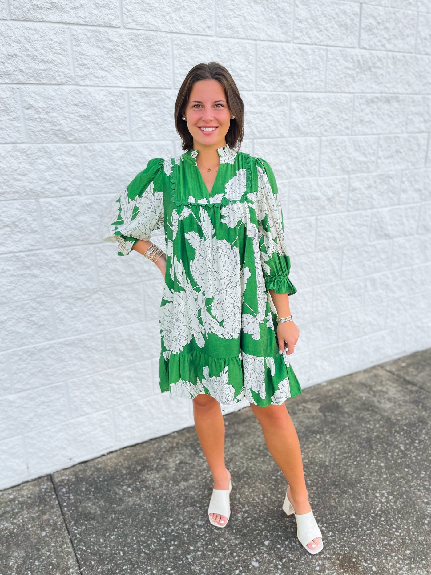 Umgee Green Priscilla Dress