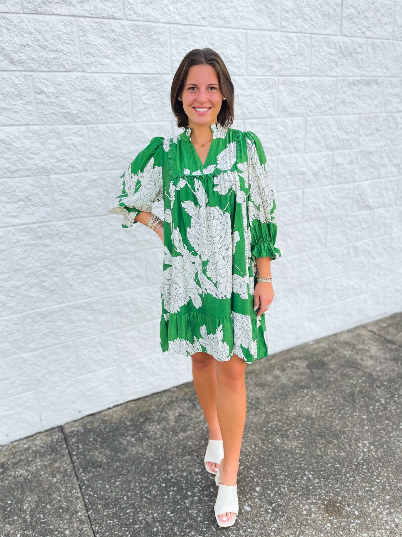 Umgee Green Priscilla Dress