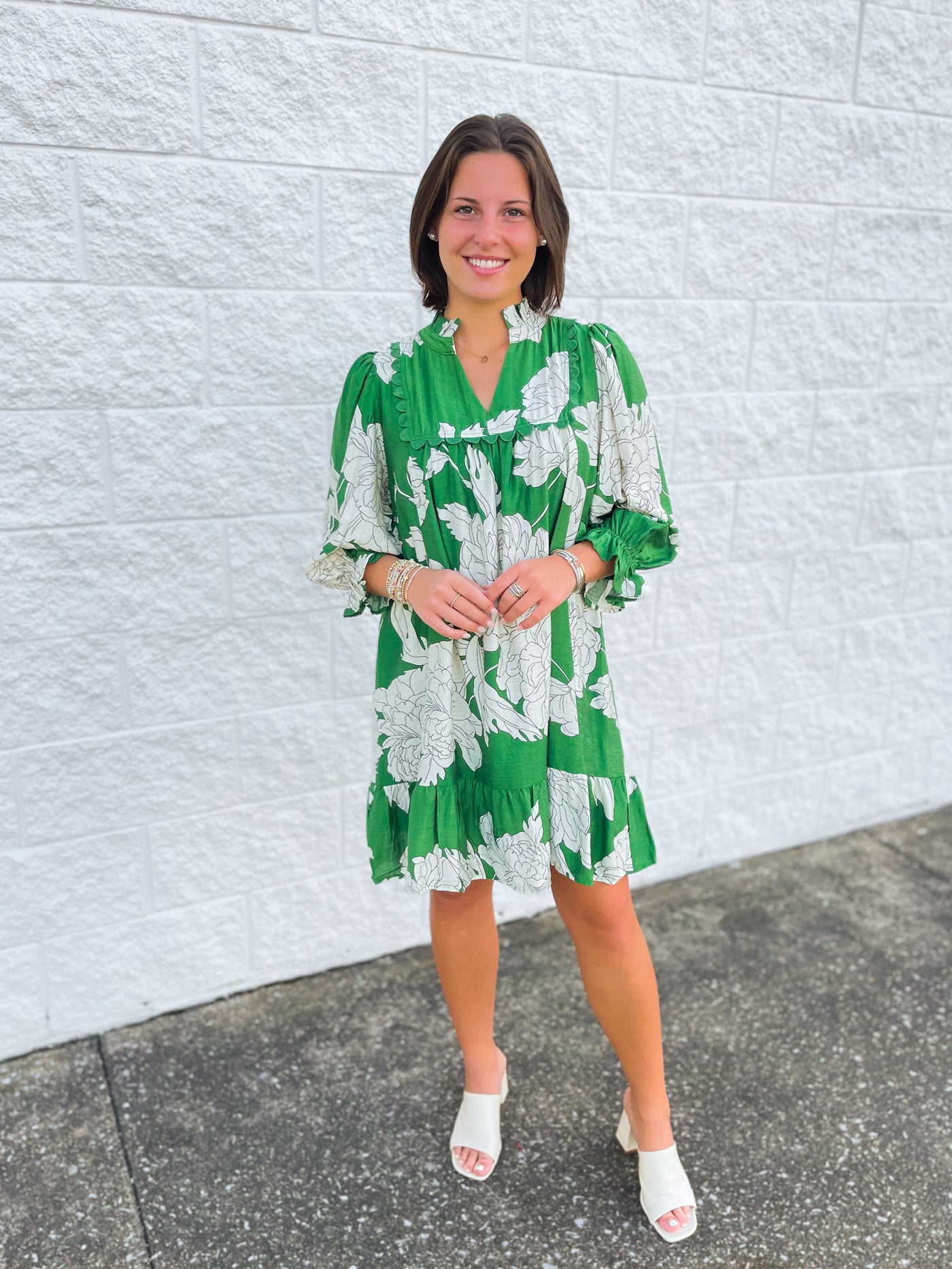Umgee Green Priscilla Dress