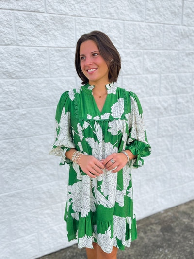 Umgee Green Priscilla Dress