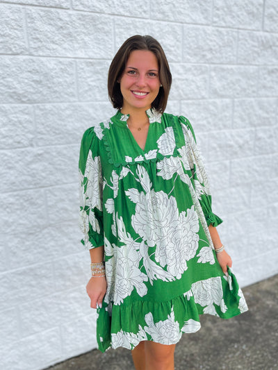 Umgee Green Priscilla Dress