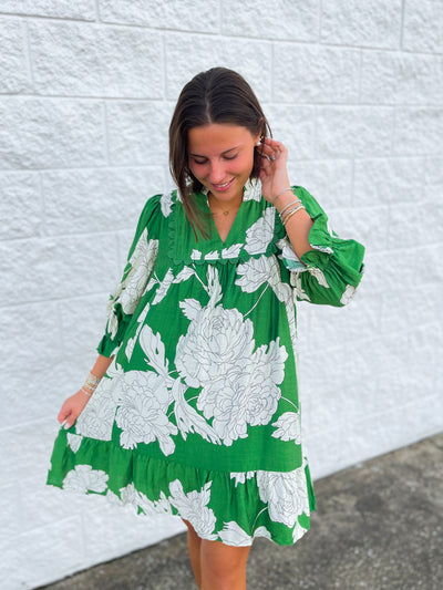 Umgee Green Priscilla Dress