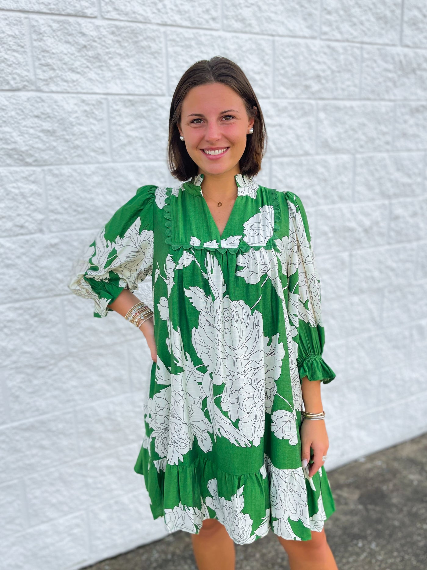 Umgee Green Priscilla Dress