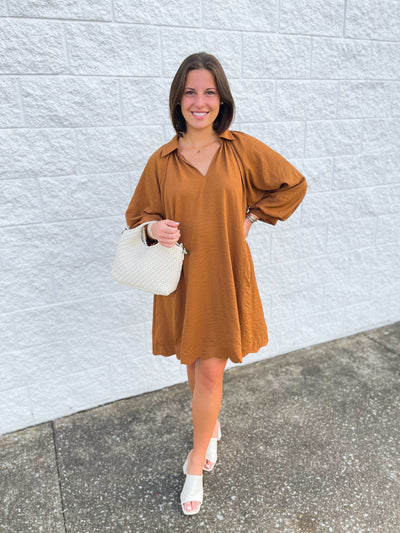 Umgee Cognac Dana Dress