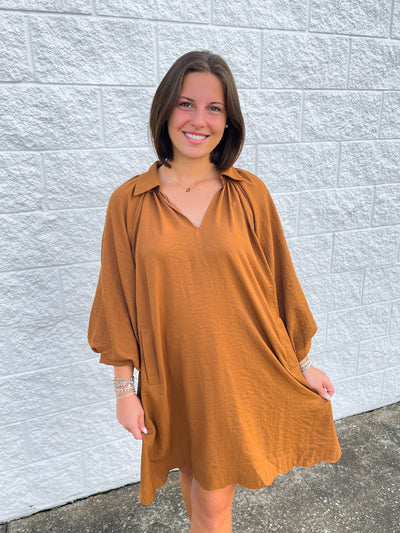 Umgee Cognac Dana Dress