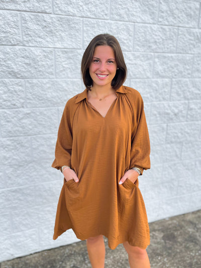 Umgee Cognac Dana Dress