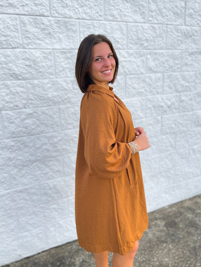 Umgee Cognac Dana Dress