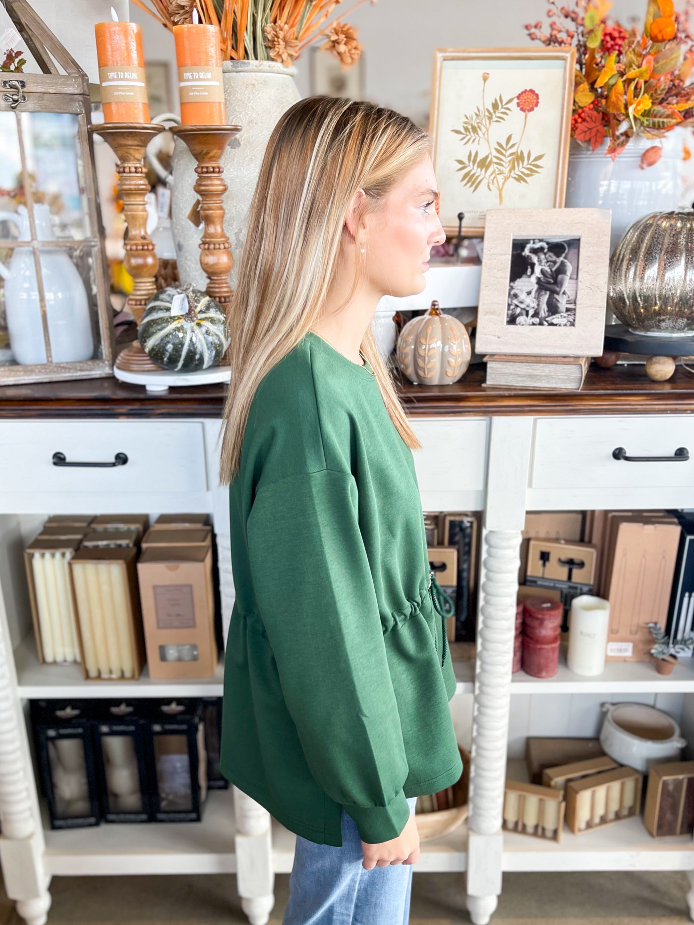 Jodifl Hunter Green Darlene Top