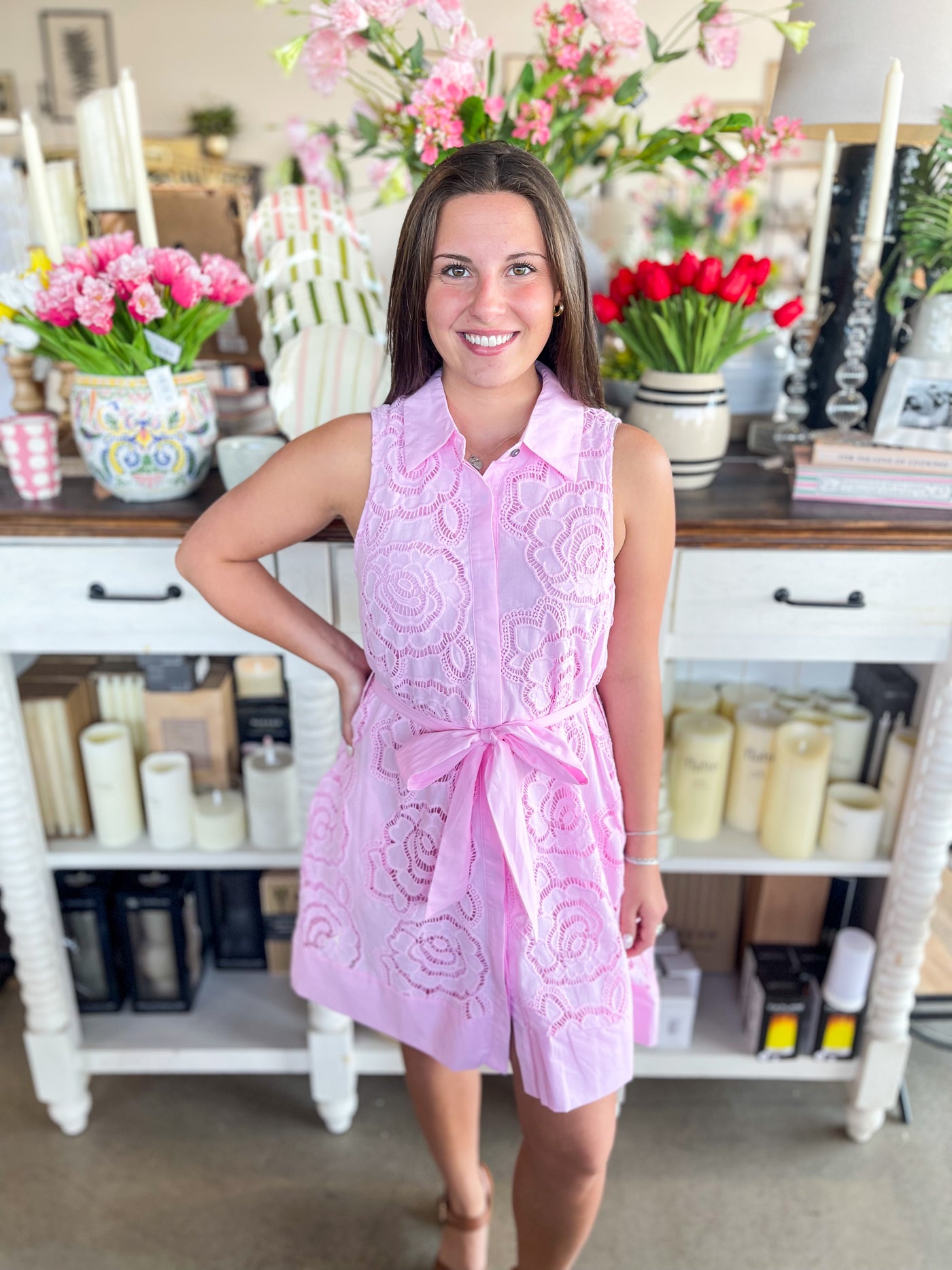 Entro Pink Sylvia Dress L Entro Pink Sylvia Dress L