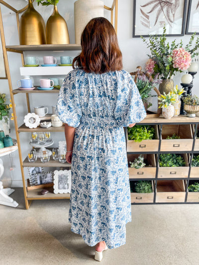 Lexi Printed Floral Bubble Sleeve Dress