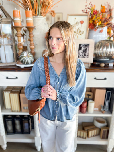 Denim Round Collar Matti Top