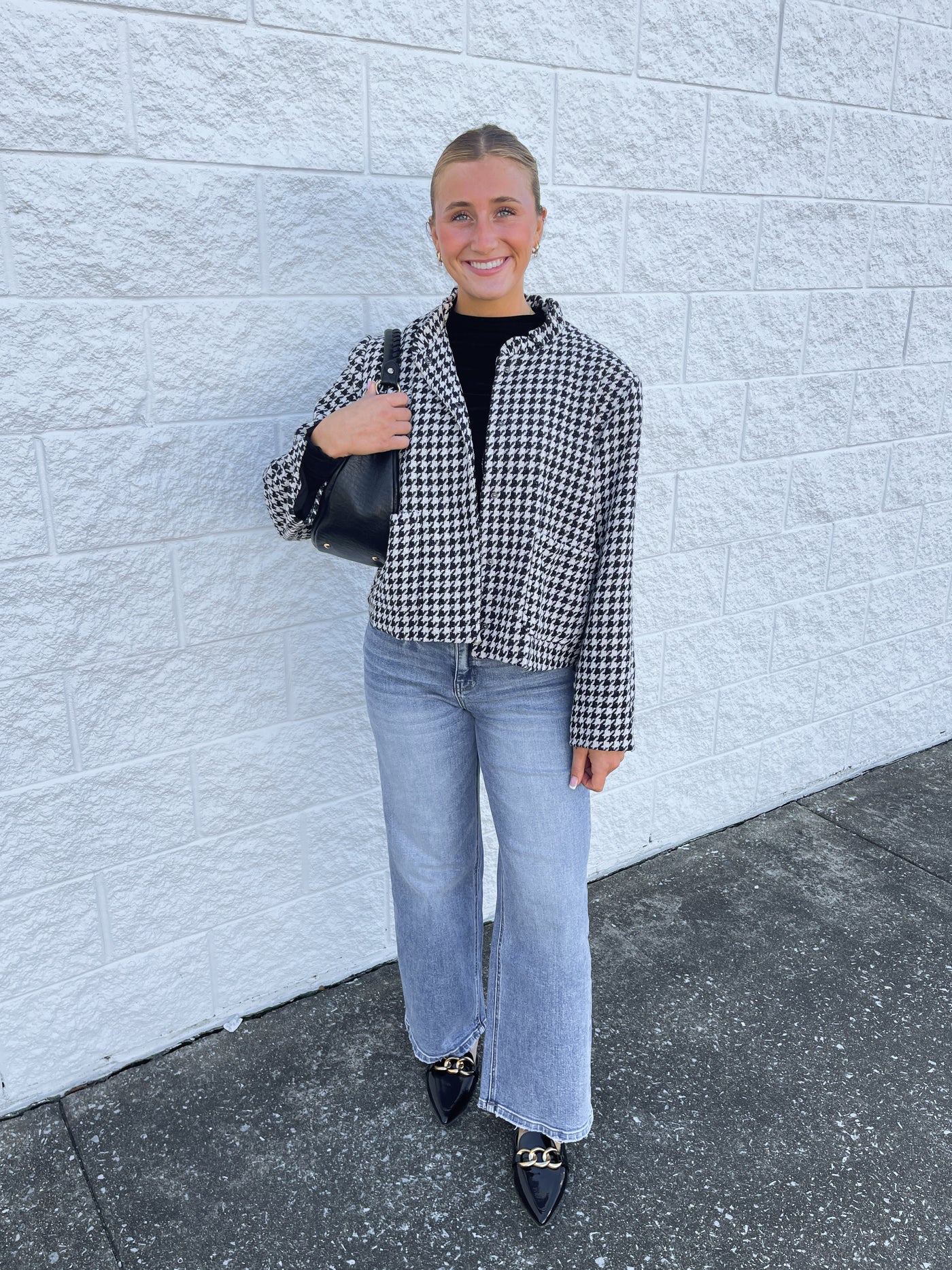 Glam Black Plaid Jacket