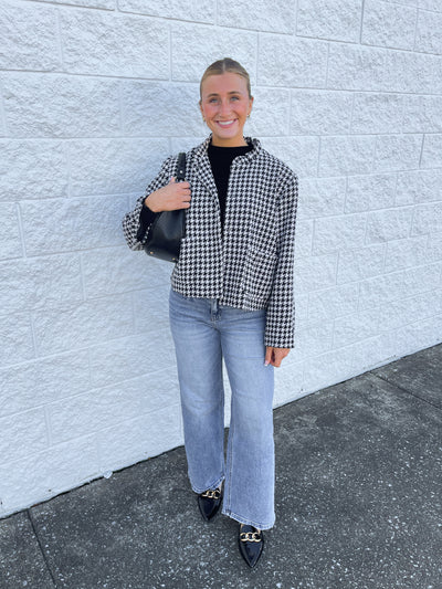 Glam Black Plaid Jacket