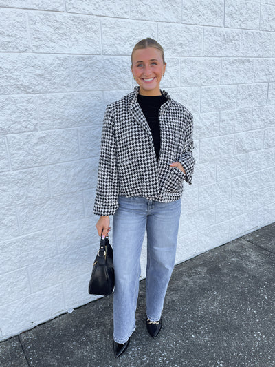 Glam Black Plaid Jacket
