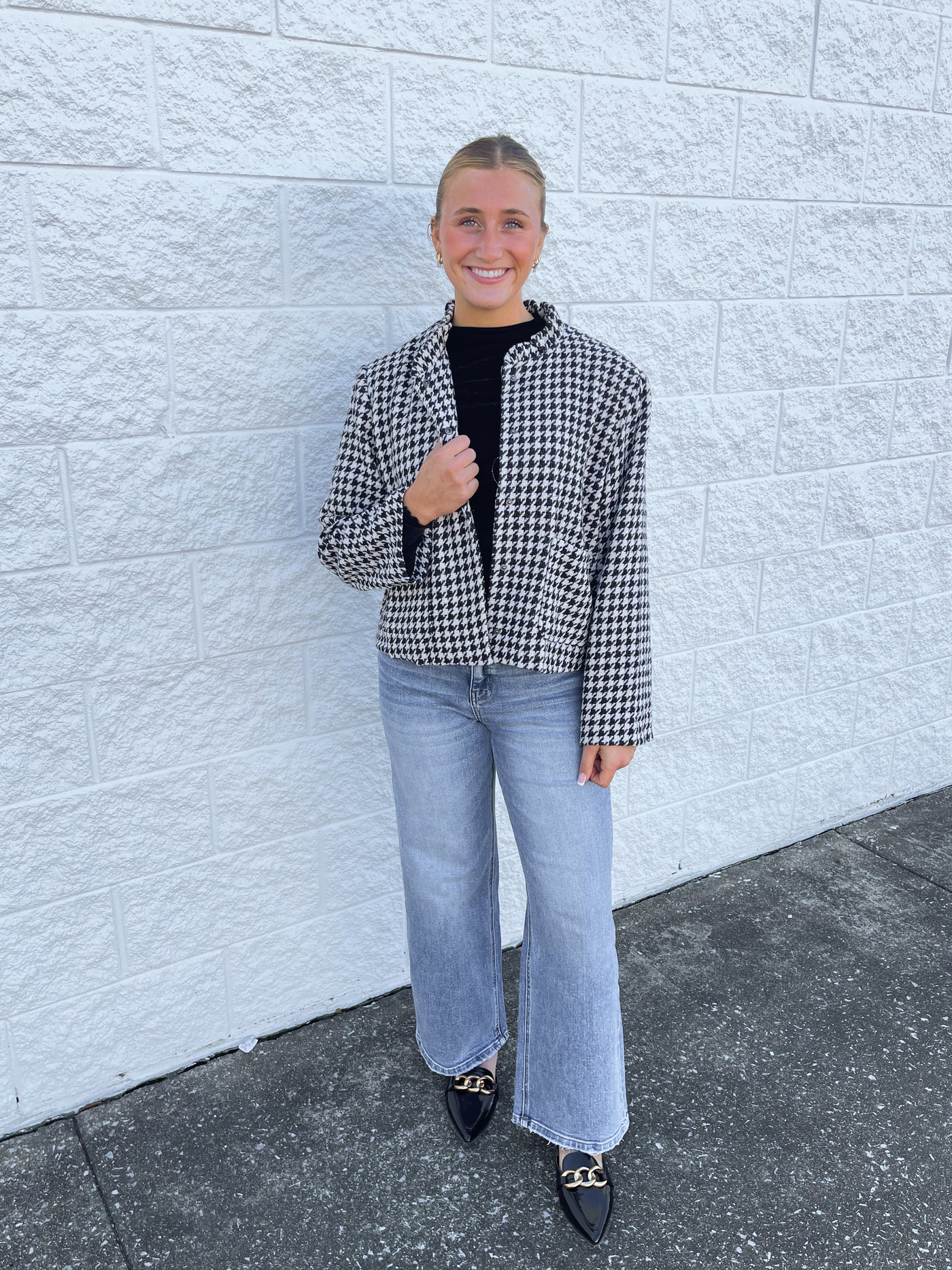 Glam Black Plaid Jacket