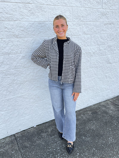Glam Black Plaid Jacket