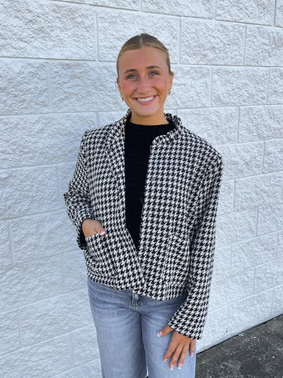 Glam Black Plaid Jacket
