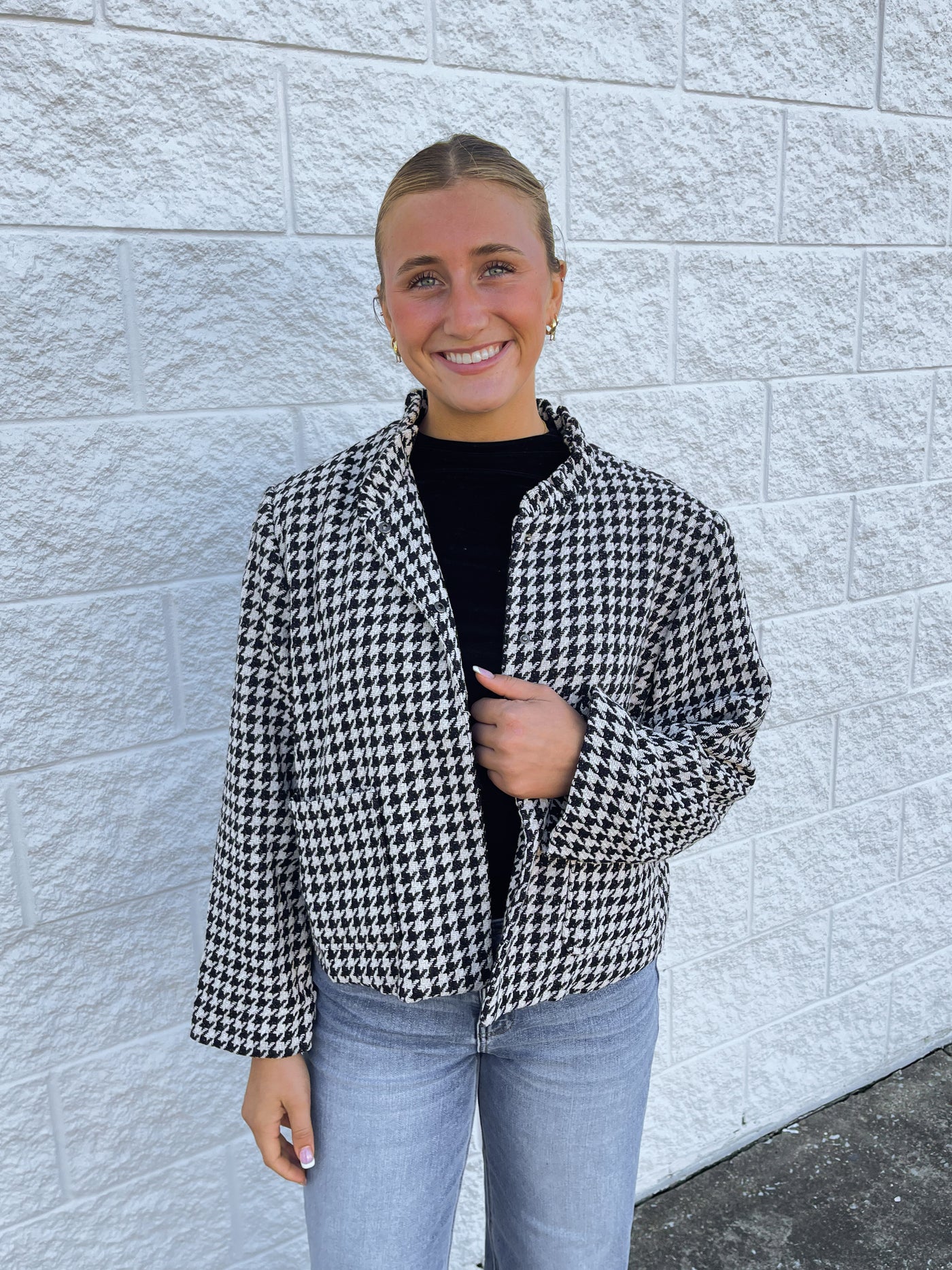 Glam Black Plaid Jacket