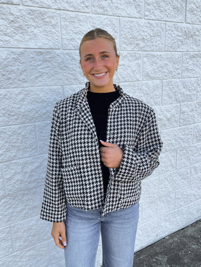 Glam Black Plaid Jacket