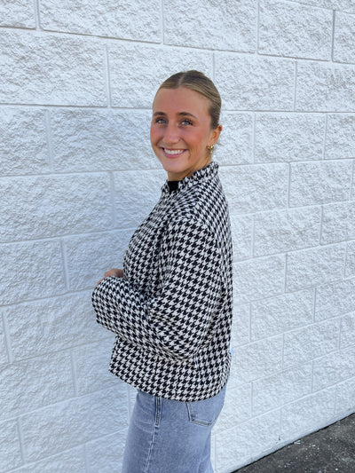 Glam Black Plaid Jacket
