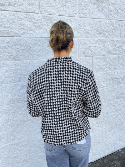 Glam Black Plaid Jacket