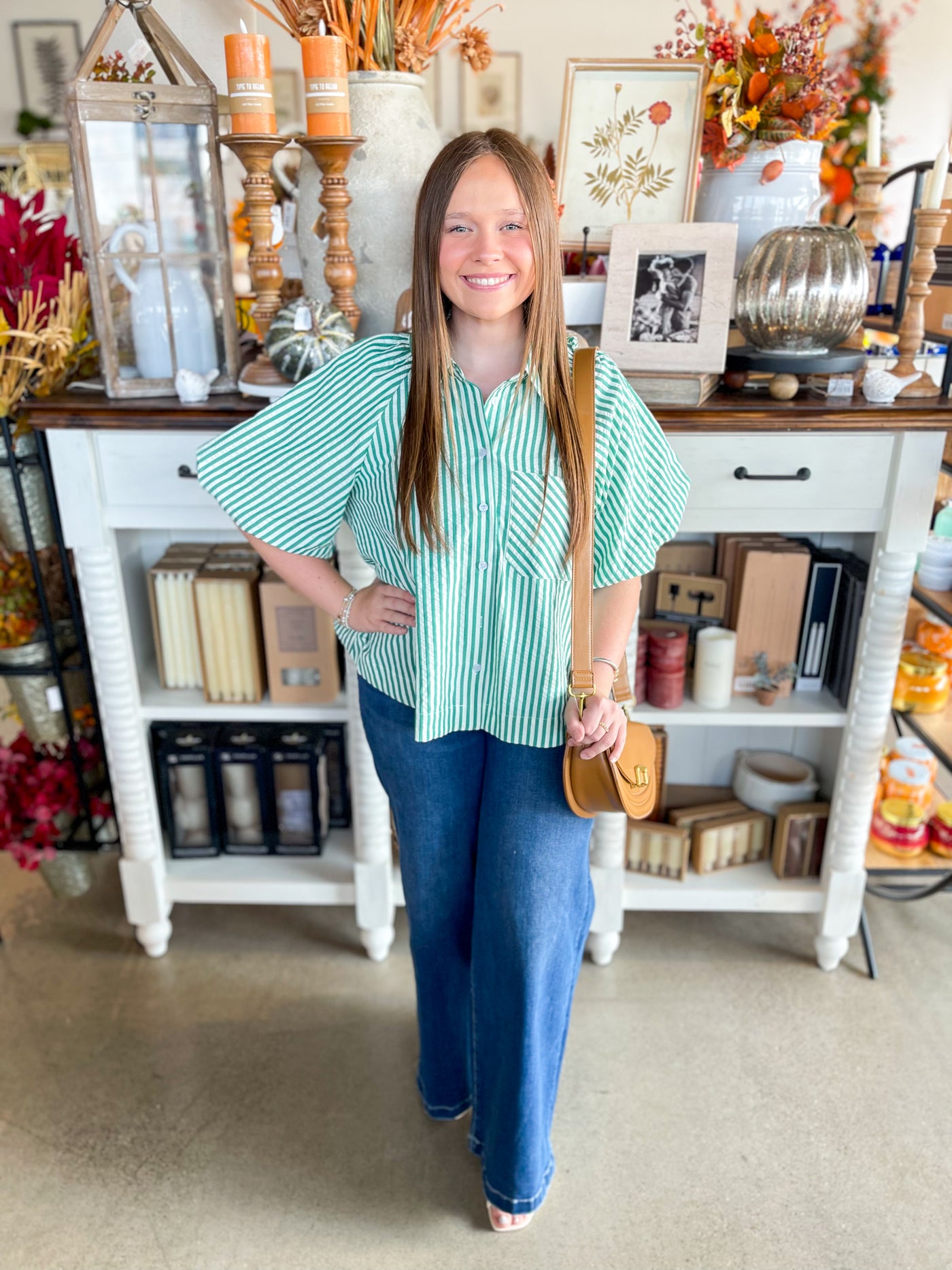 Green Stripe Sandra Top