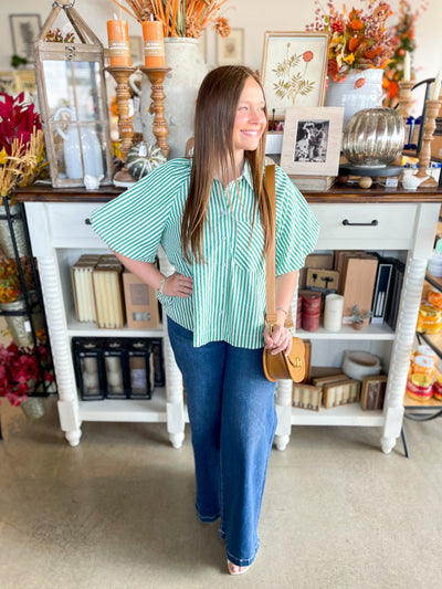 Green Stripe Sandra Top