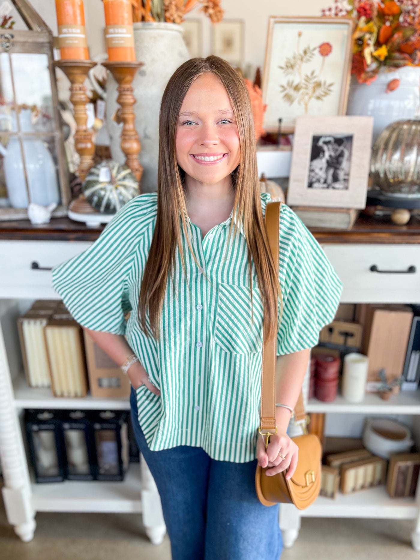 Green Stripe Sandra Top